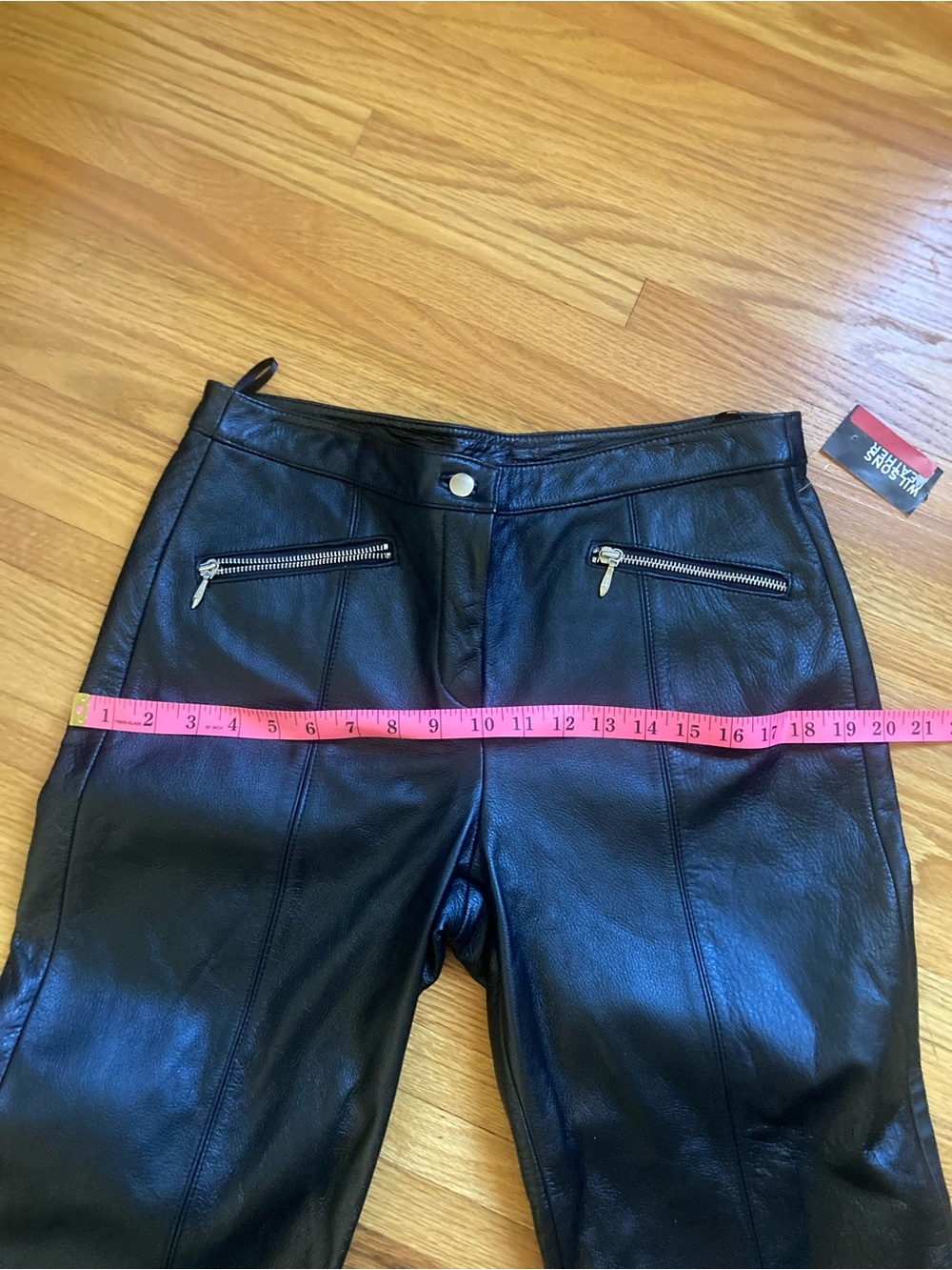 WILSON LEATHER Black Maxima Genuine Leather Moto Biker Pants Fully Lined Sz 10 - Picture 15 of 16
